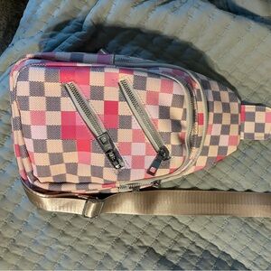 Checked crossbody bag